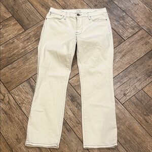 Frame Chalk White Le High Straight exposed thread Jeans 28